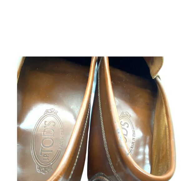 Tod’s Driving Loafer Mens Brown Leather Round Toe Slip On Casual Size 10 - Picture 3 of 12
